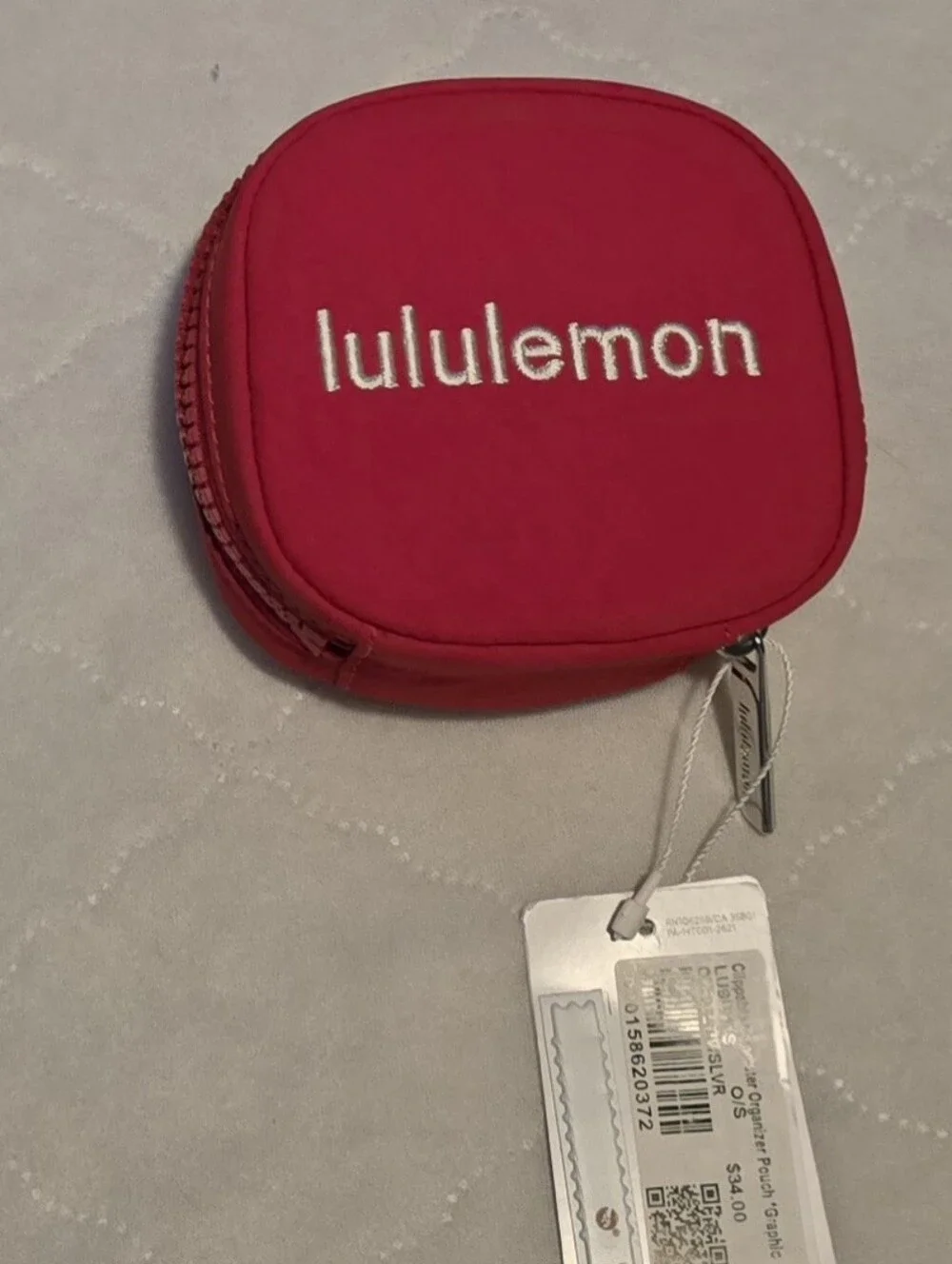 lululemon athletica Bright Red Compact Zip Accessory Case